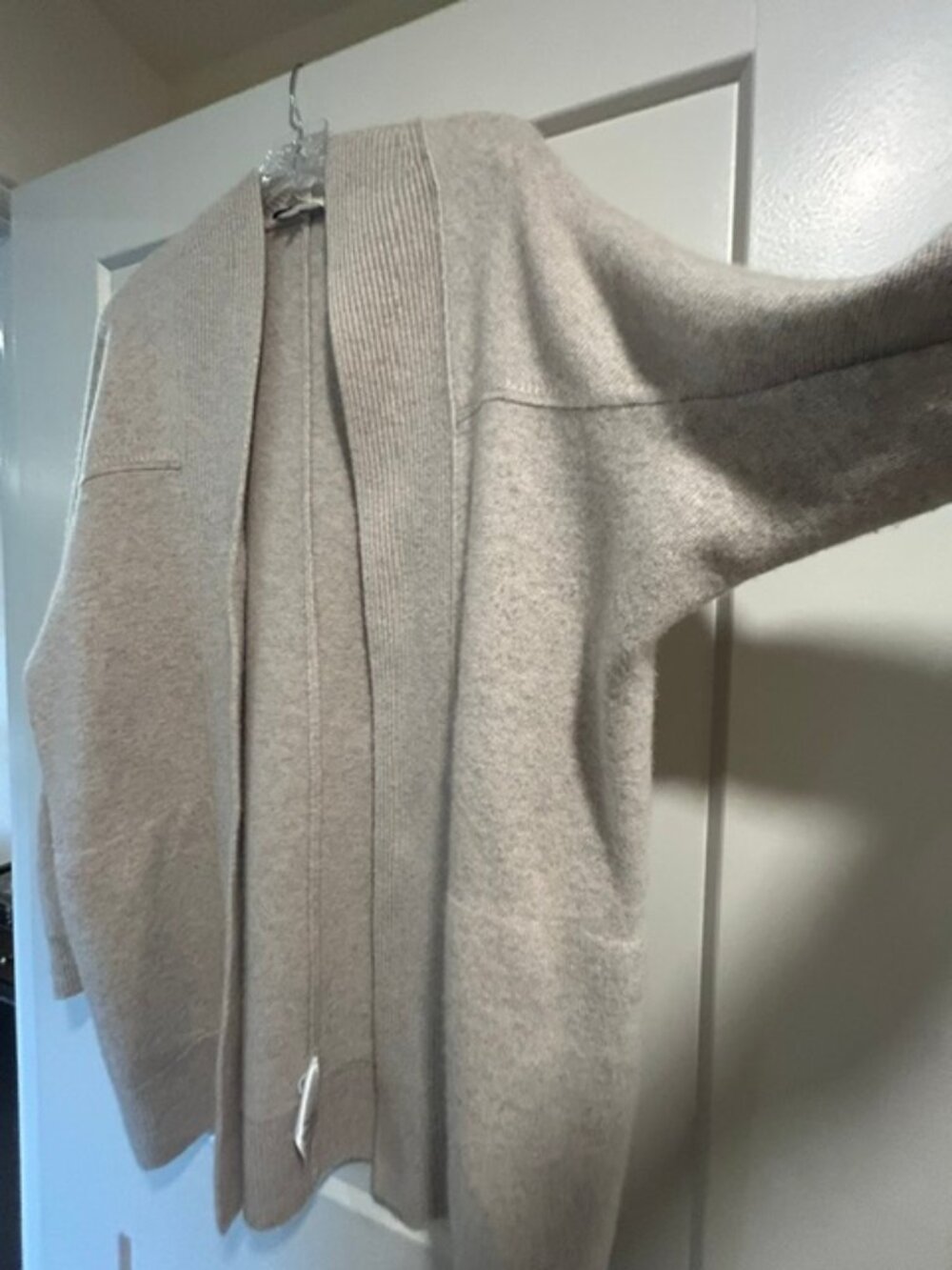 VINCE Ribbed Open Cashmere Cardigan In Marble - Large #S5055 - Picture 4 of 10